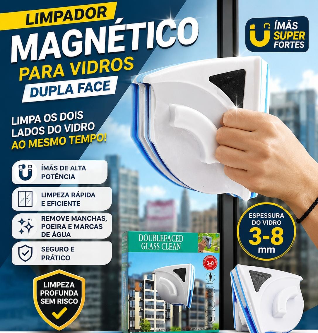 Limpador Magnético Para Vidros